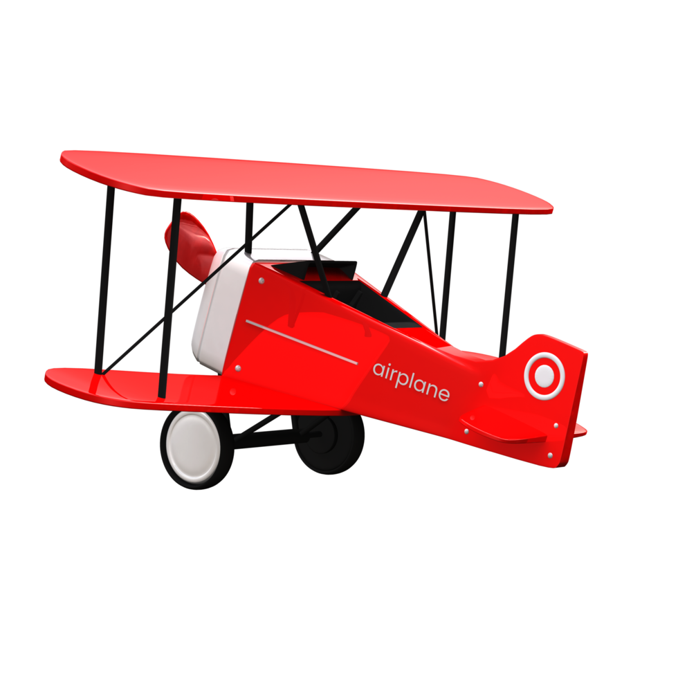Red Airplane 3D Illustration Model png