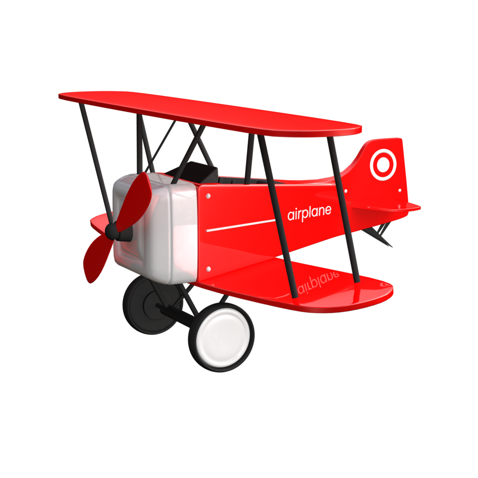 Red Airplane 3D Illustration Model png