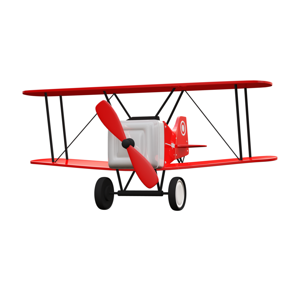 Red Airplane 3D Illustration Model png