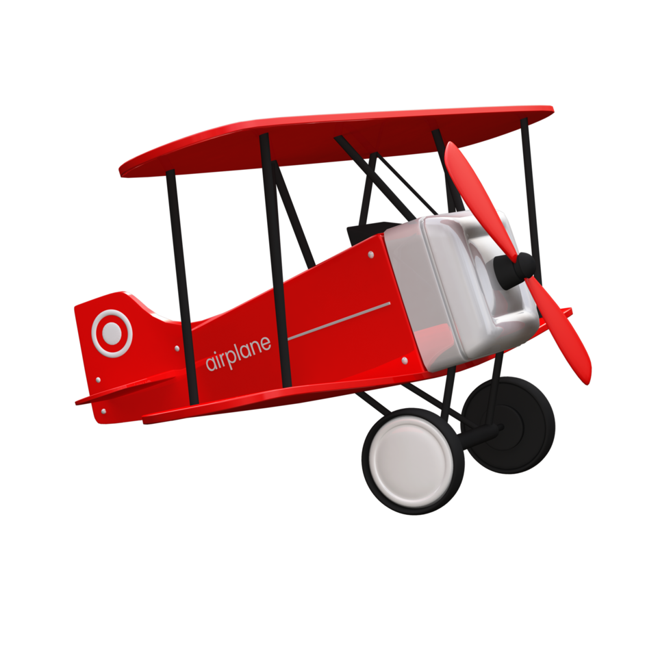 Red Airplane 3D Illustration Model png