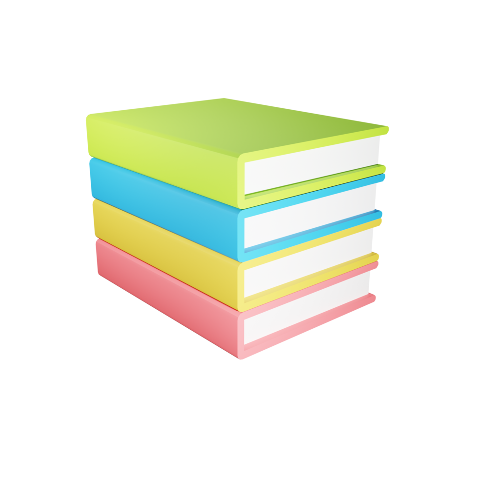 3d books. 3d rendering illustration. png