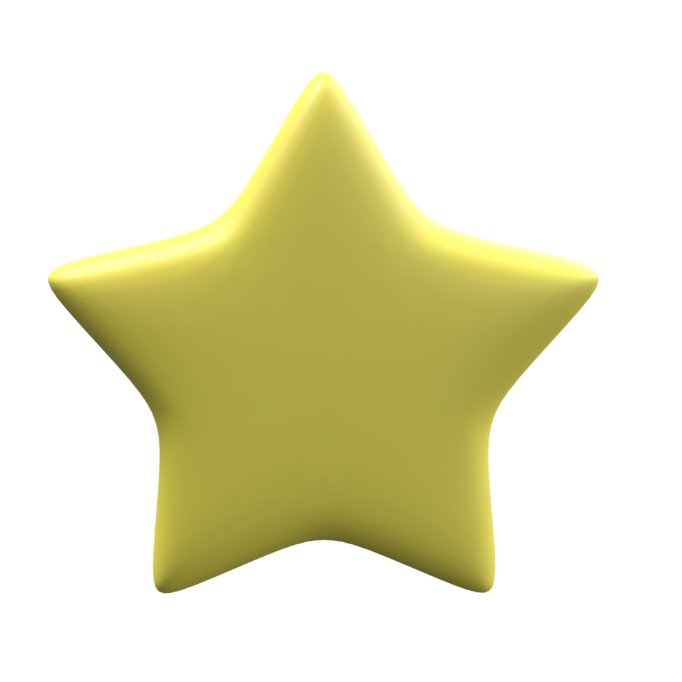 3D star. 3d rendering illustration. png