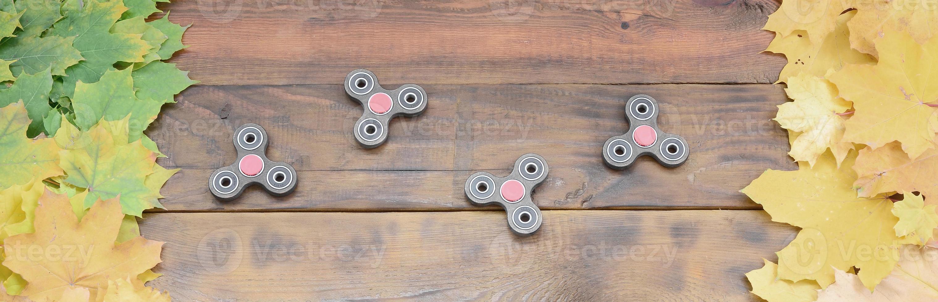 Four fidget spinners photo