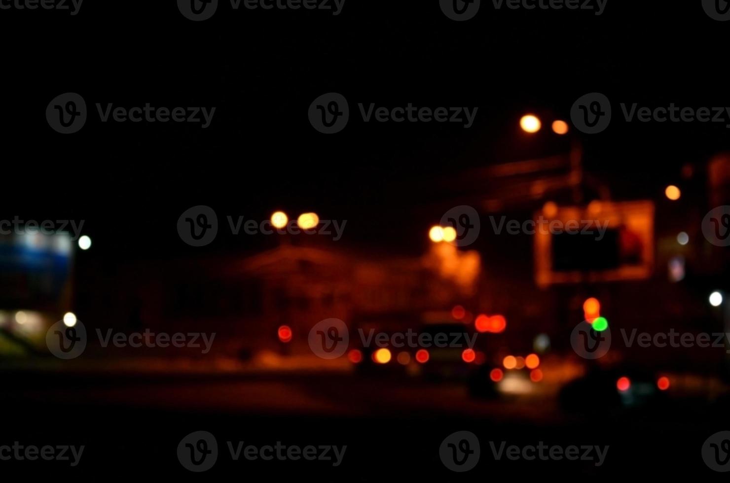 Blurred landscape of night city photo