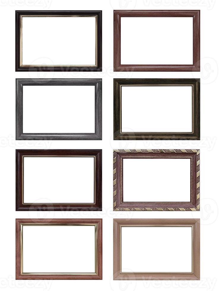 Set of empty picture frames with free space inside, isolated on white photo