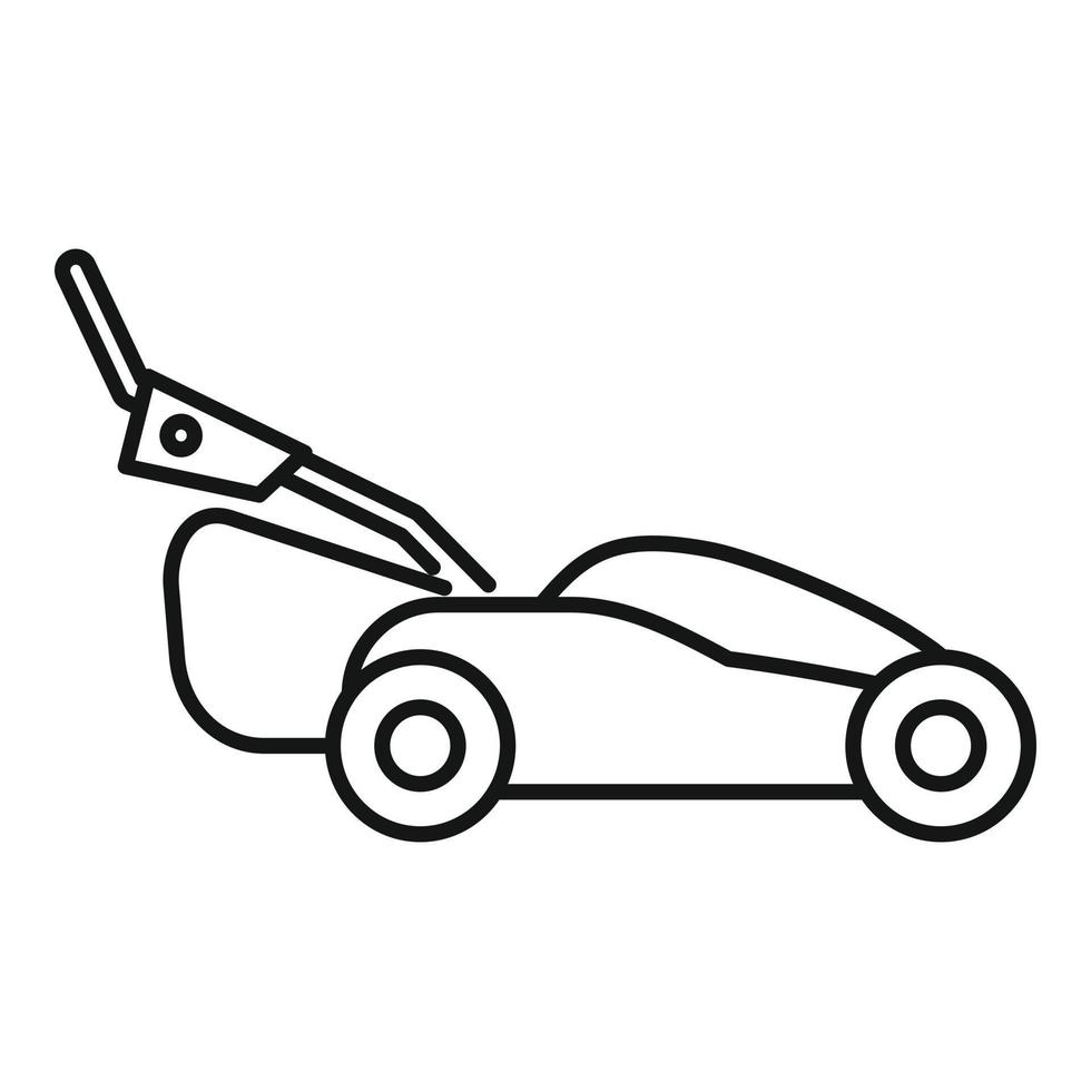 Grass lawn mower icon, outline style vector