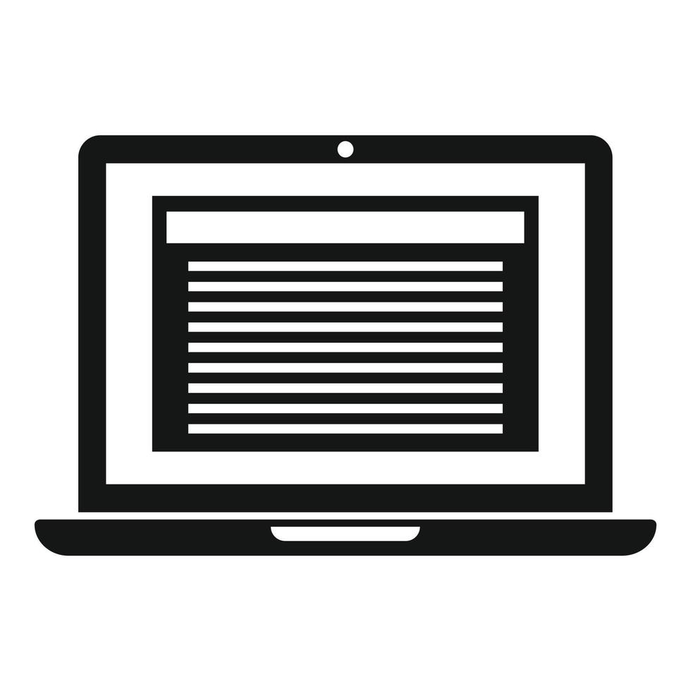 Summary laptop icon, simple style vector