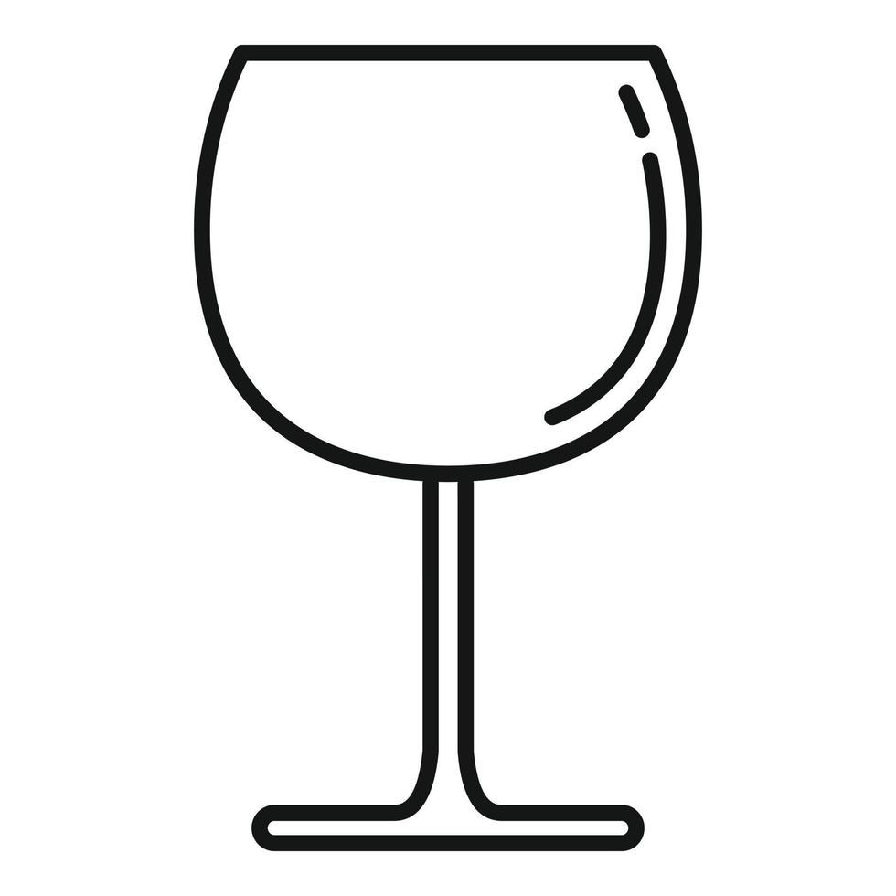 icono de copa de vino prosecco, estilo de esquema vector