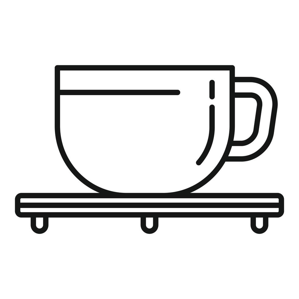 icono de taza transparente de té, estilo de contorno vector