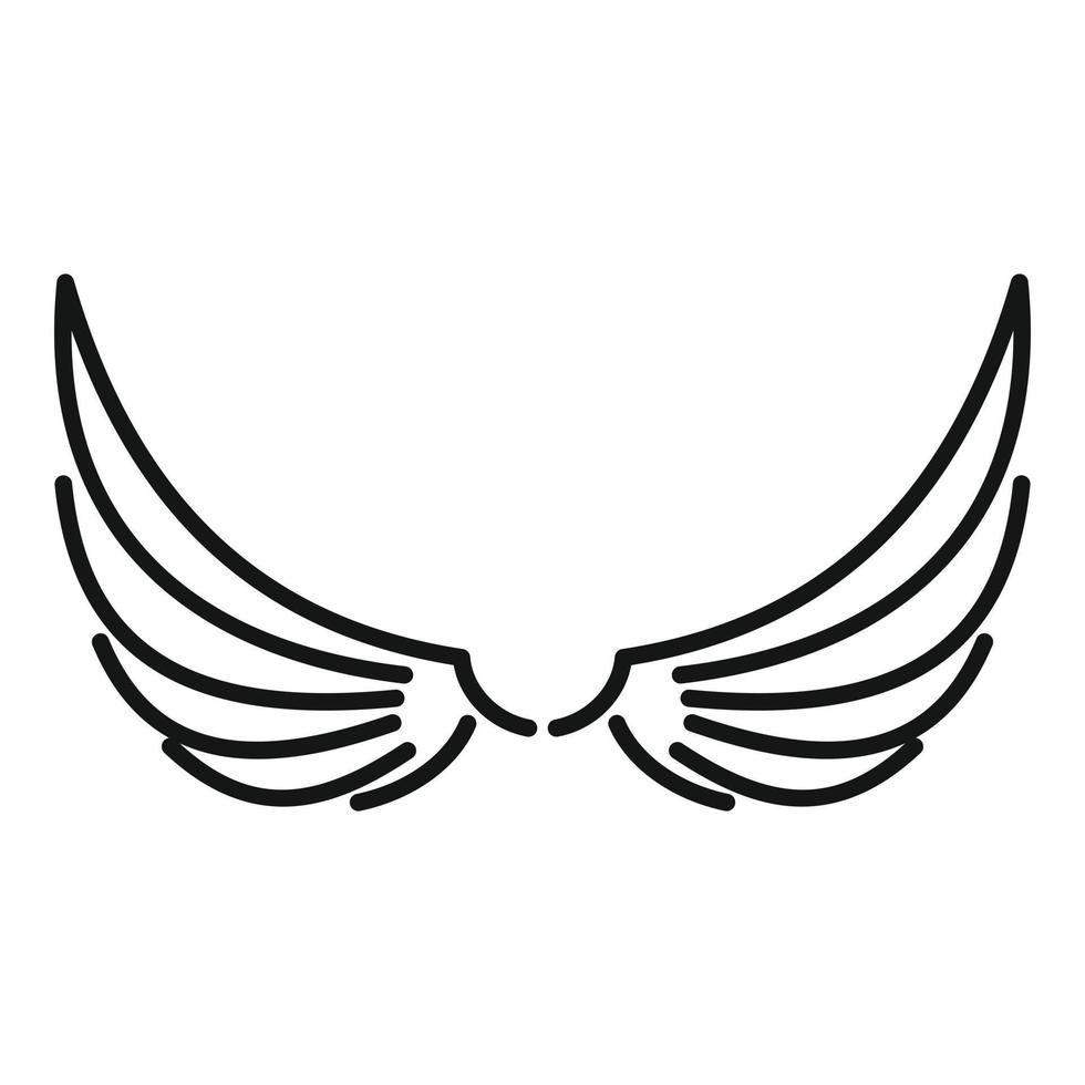 Shape wings icon, outline style vector