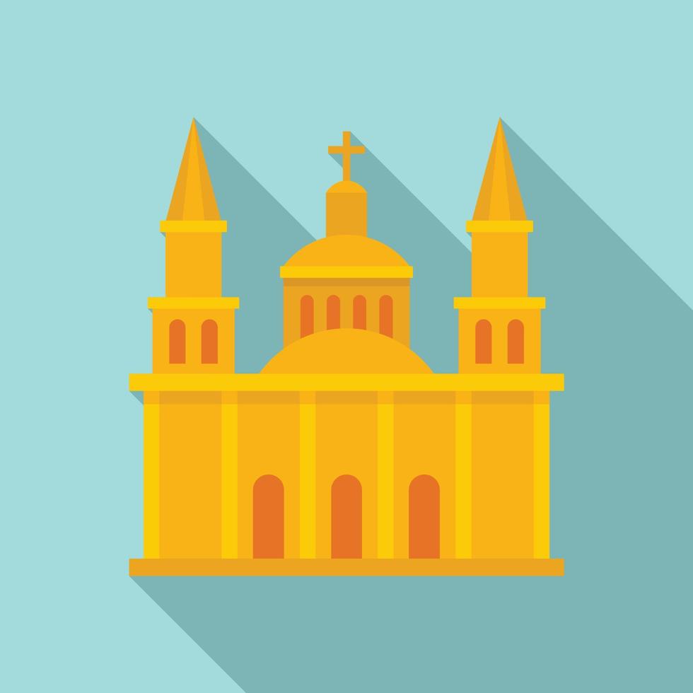 Mexican church icon, flat style vector