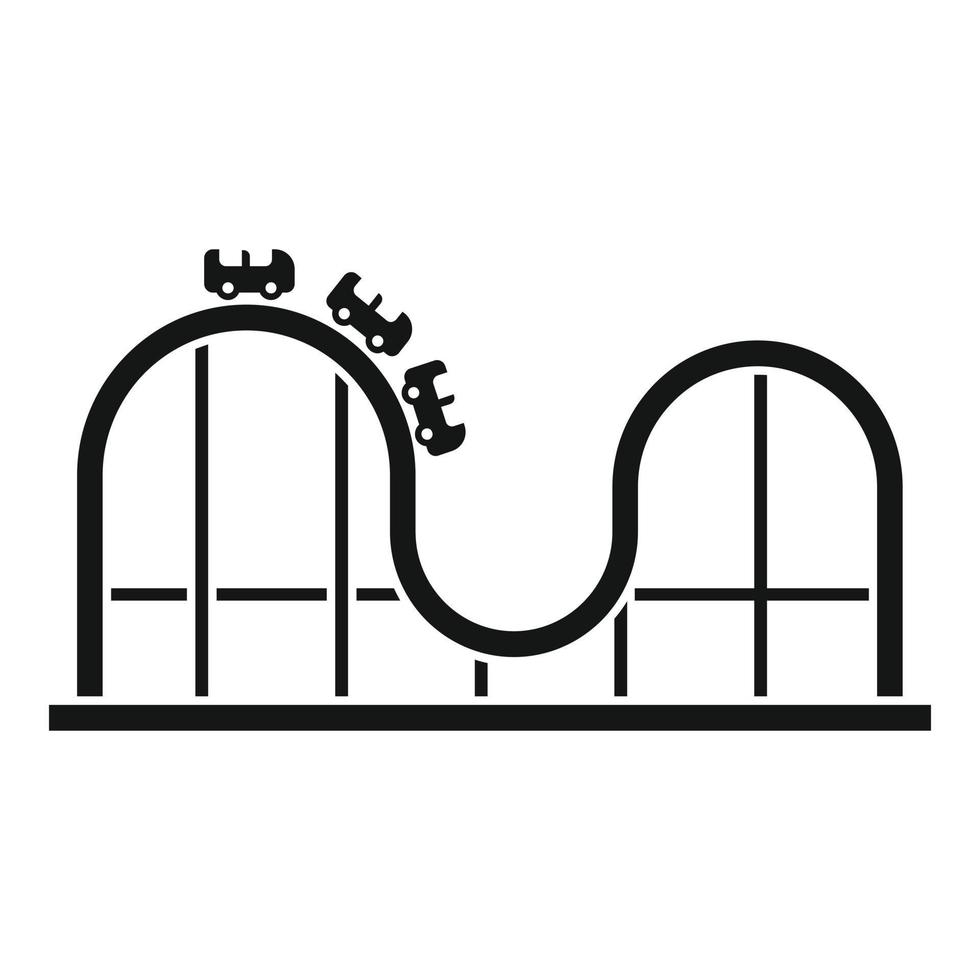 Roller coaster children icon, simple style vector