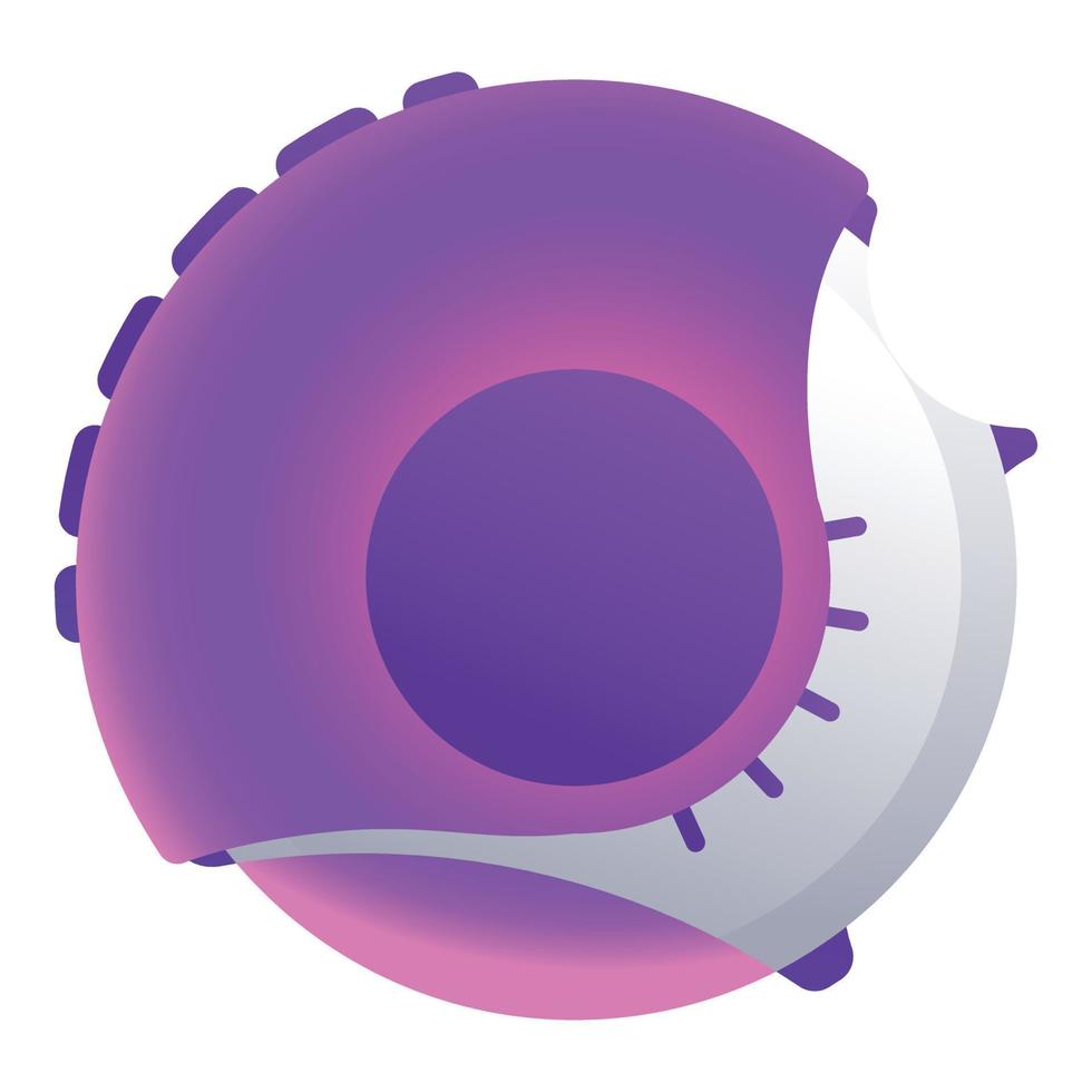 Round inhaler icon, cartoon style vector