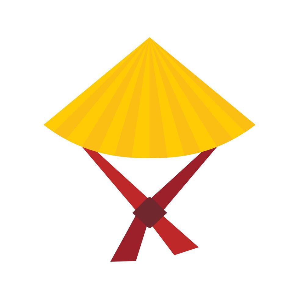 icono de sombrero vietnamita, estilo plano vector