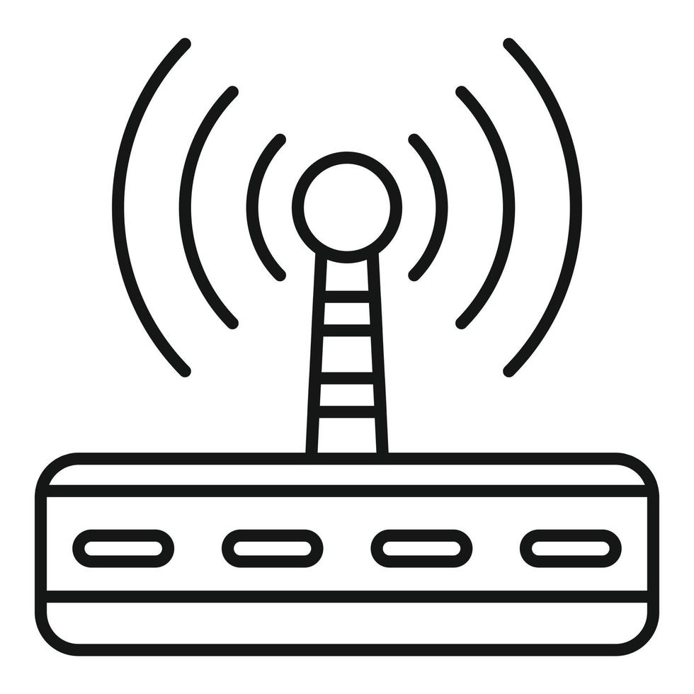 Wifi router radiation icon, outline style vector