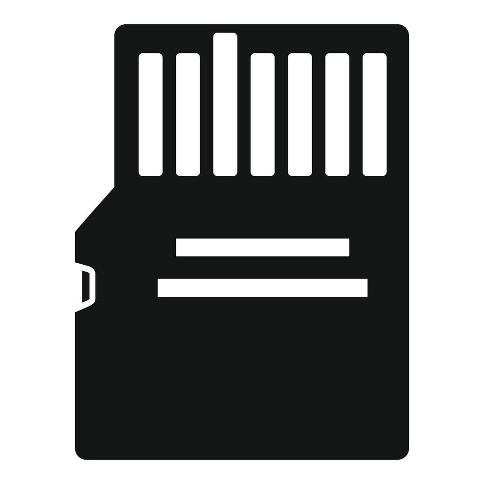 icono de tarjeta micro ssd de almacenamiento, estilo simple vector