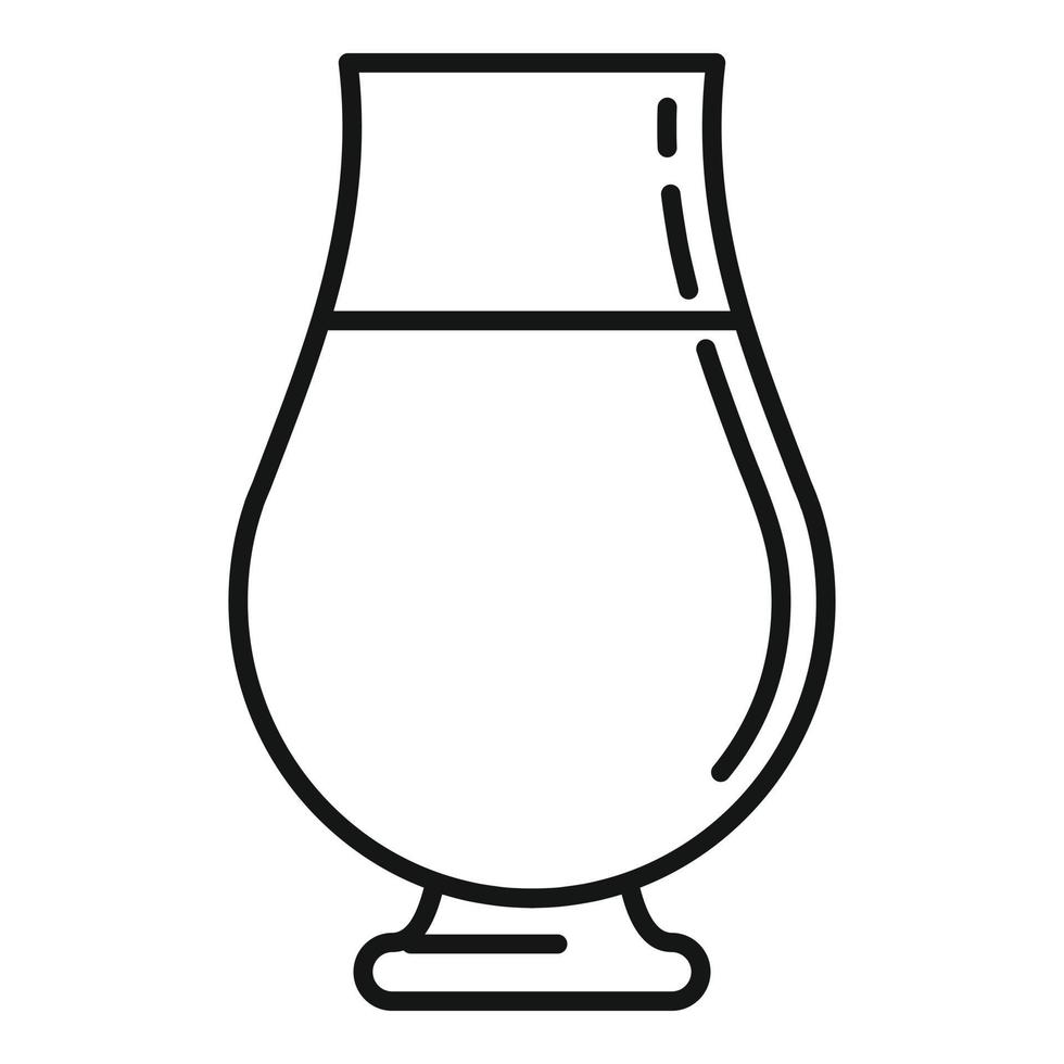 Bartender beer glass icon, outline style vector