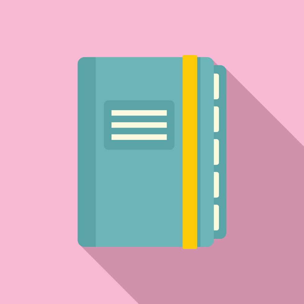Office manager closed notebook icon, flat style vector
