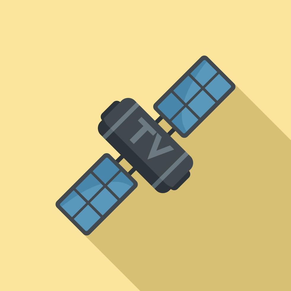 Tv satellite icon, flat style vector