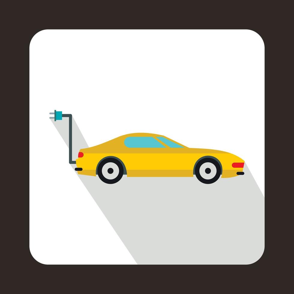 Electro car icon, flat style vector