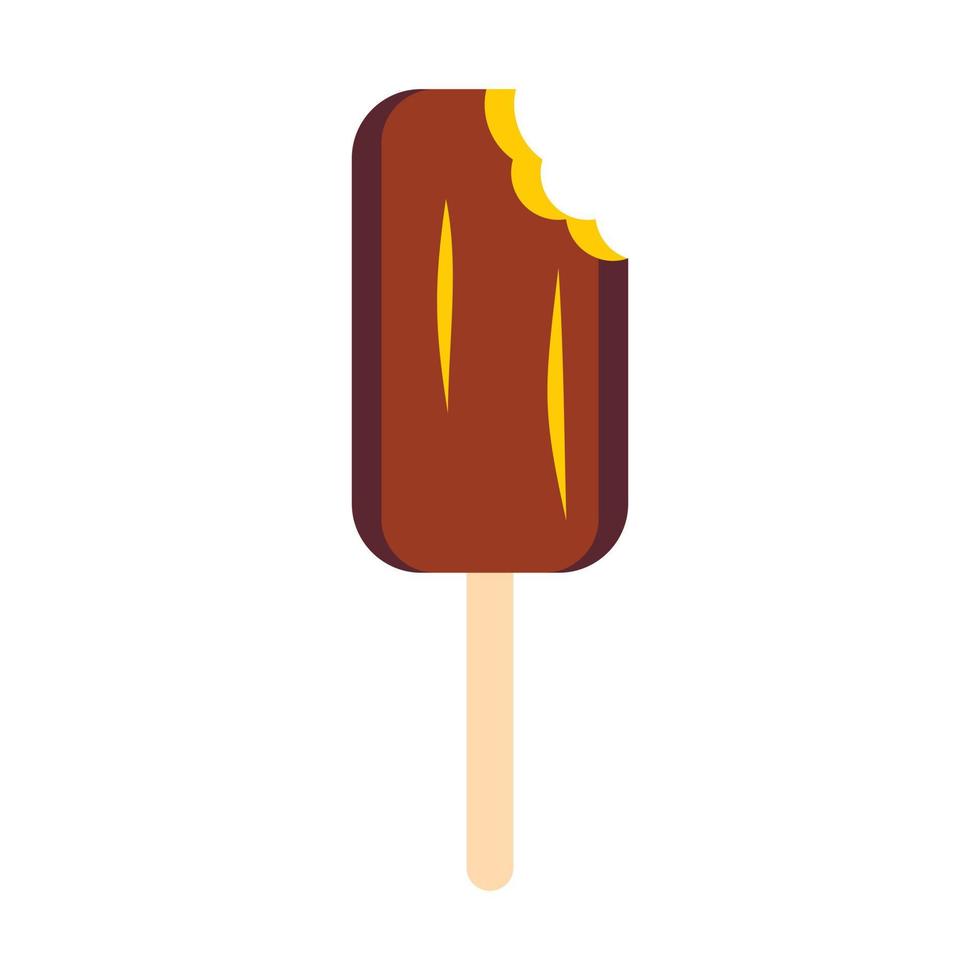 icono de helado de chocolate, estilo plano vector