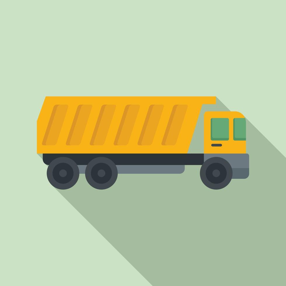 Tipper truck icon, flat style vector