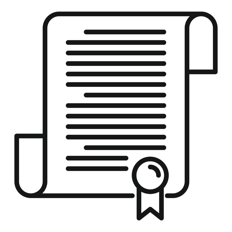 Judge papyrus icon, outline style vector