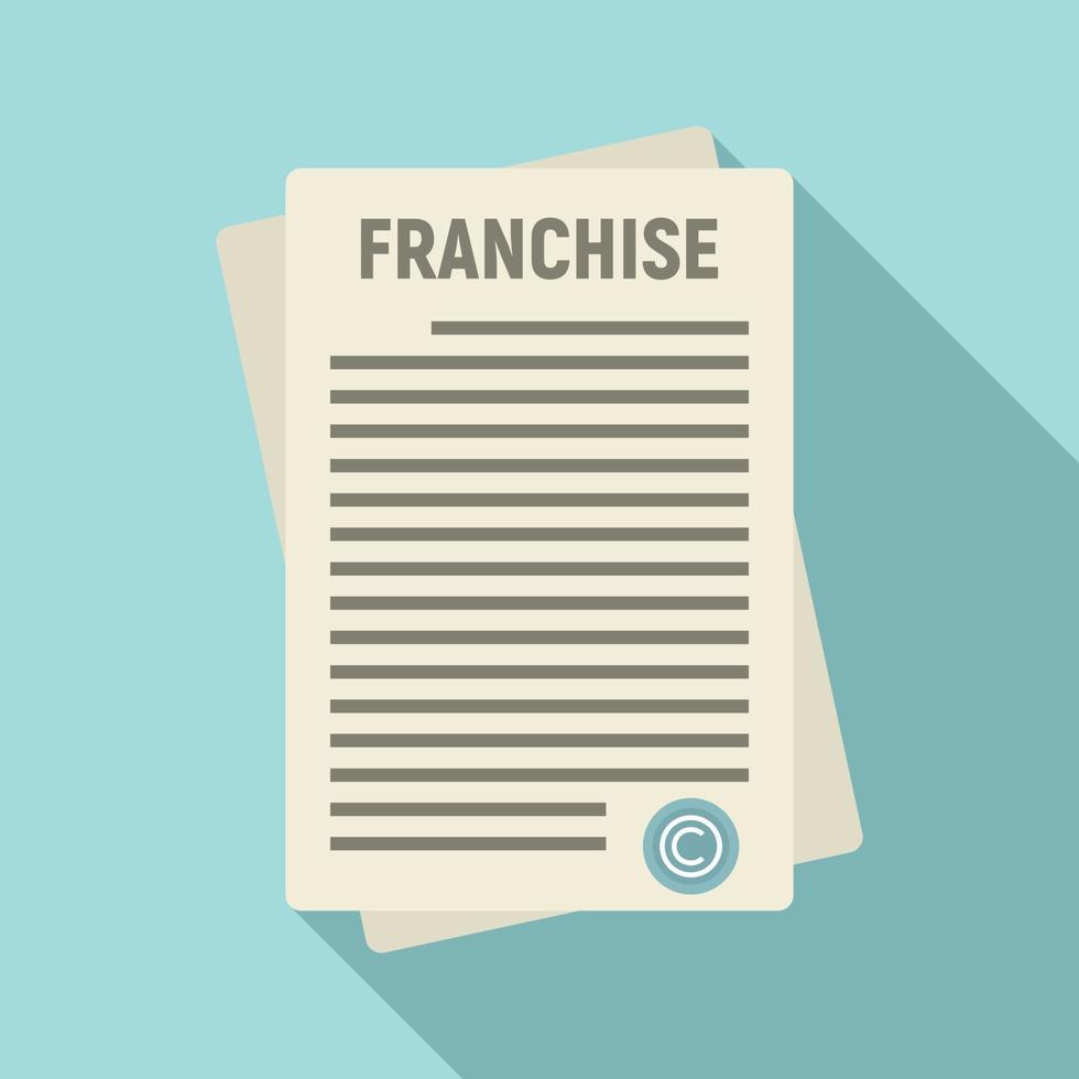 Franchise documentation icon, flat style vector