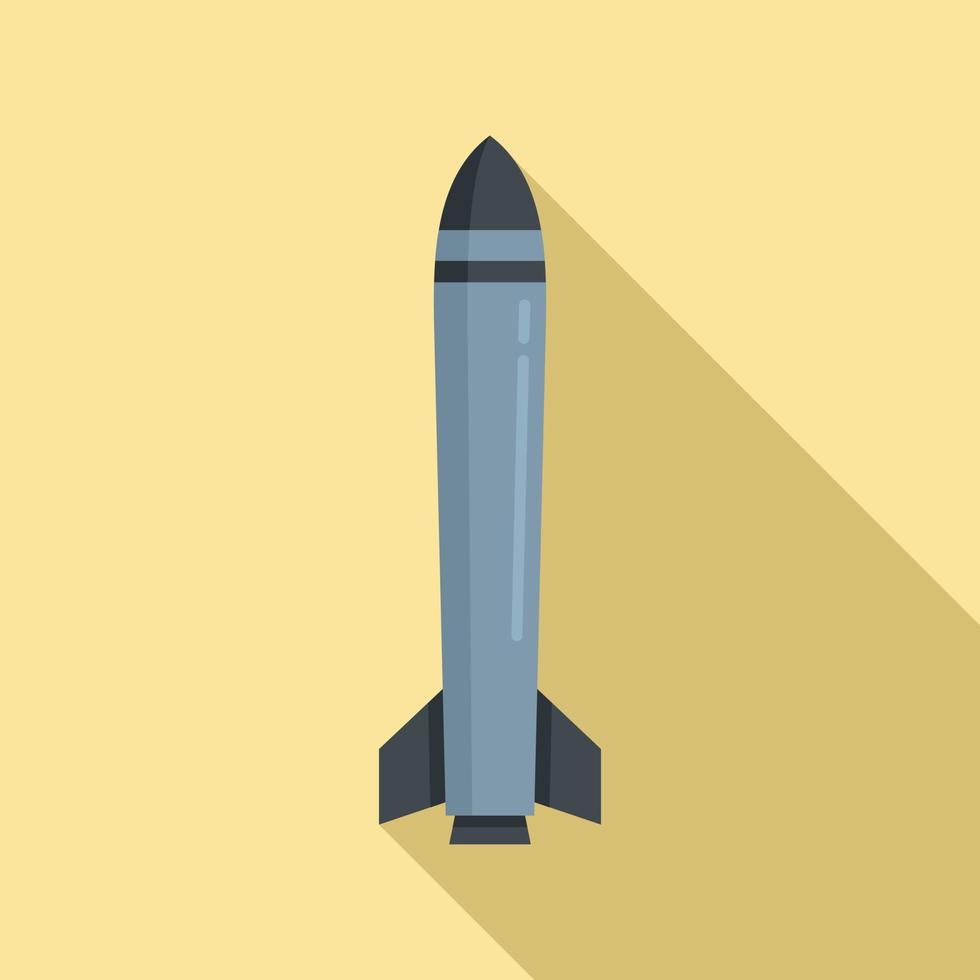 Missile army icon, flat style vector