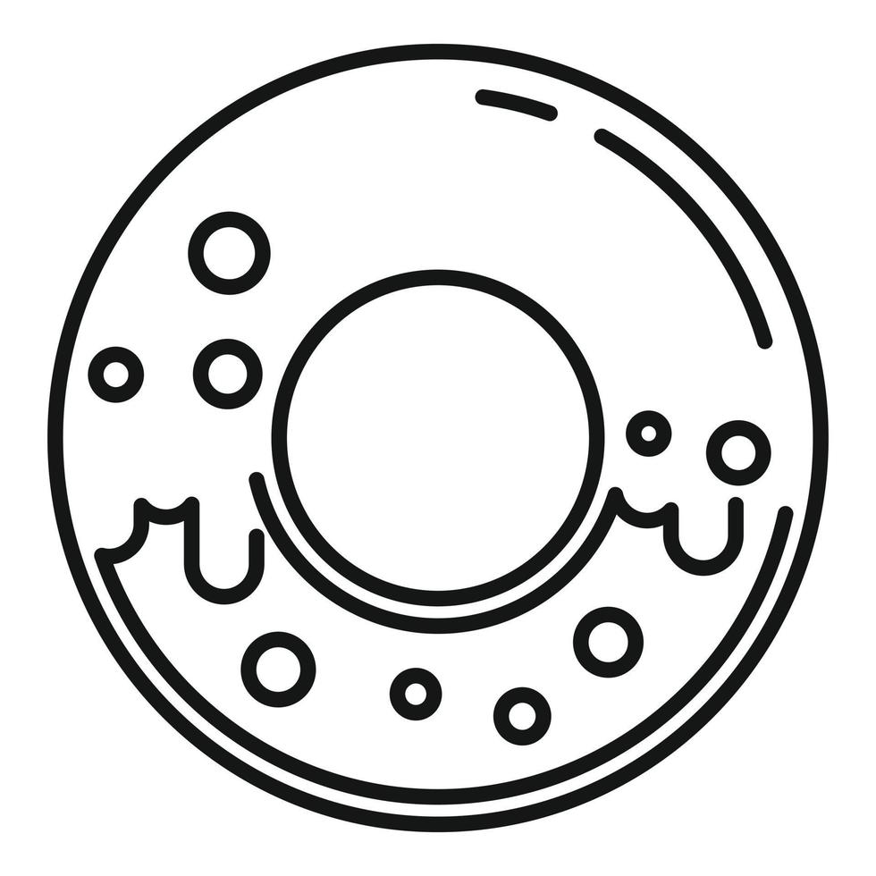 icono de donut de café, estilo de contorno vector