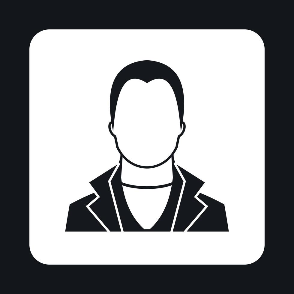 Young man avatar icon, simple style vector