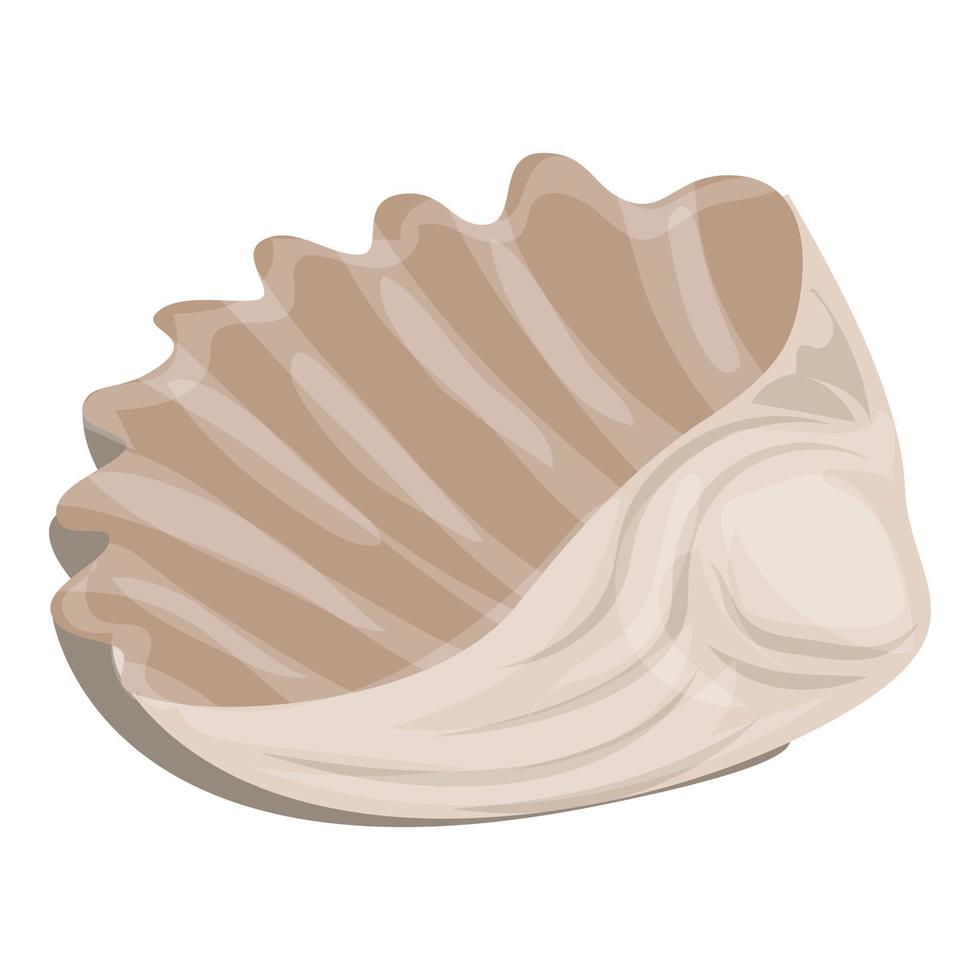 Pearl sea shell icon, cartoon style vector