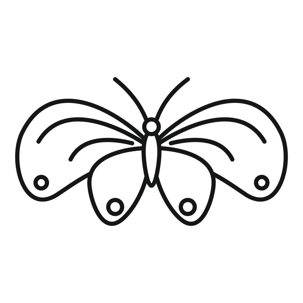 icono de mariposa monarca, estilo de esquema vector