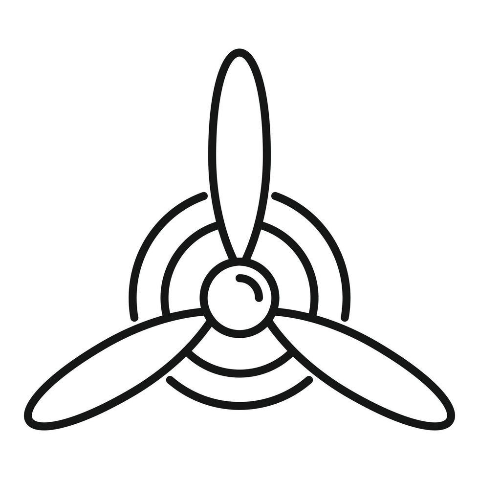 icono de hélice de motor de reparación de aeronaves, estilo de esquema vector