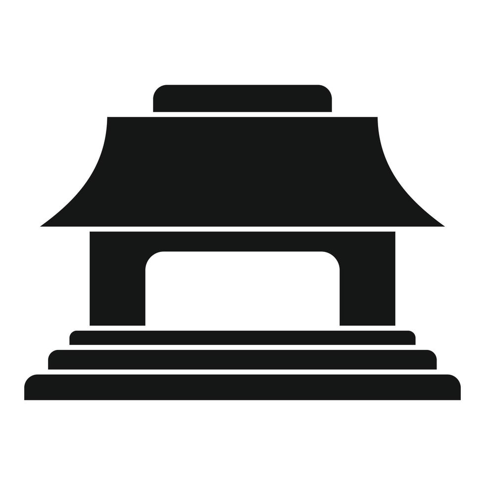 Japanese traditional house icon, simple style vector