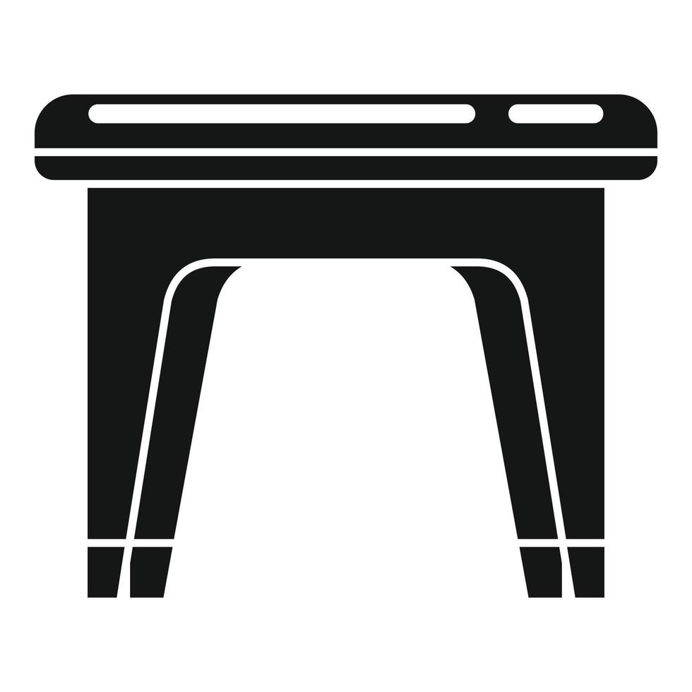 Plastic backless chair icon, simple style vector