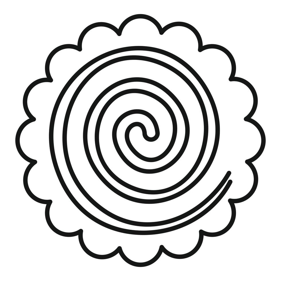 Sweet spiral biscuit icon, outline style vector