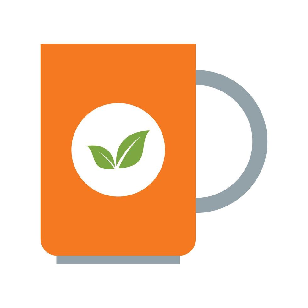 icono de taza de té verde, tipo plano vector