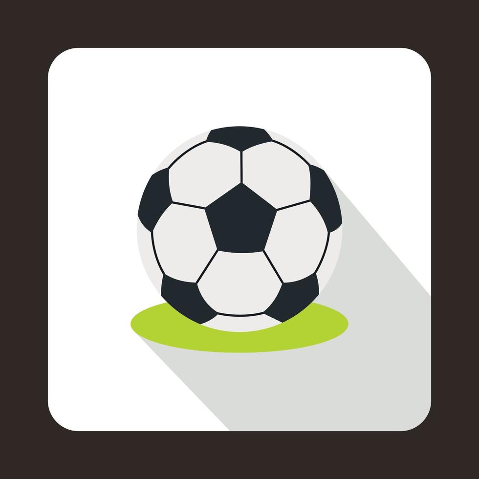 icono de pelota de fútbol, estilo plano vector