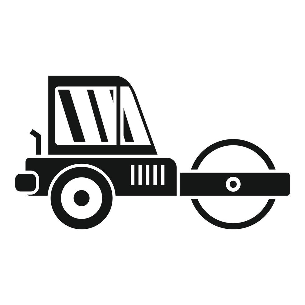 Machine road roller icon, simple style vector