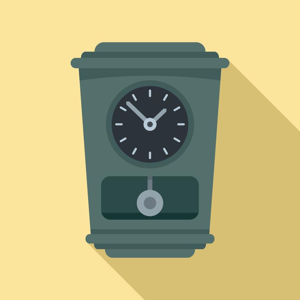 Alarm pendulum clock icon, flat style vector