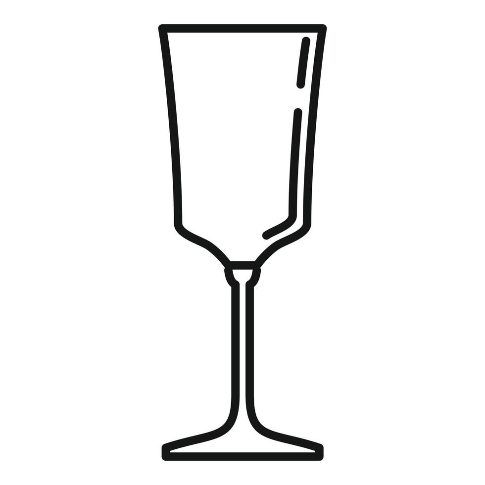icono de cristalería de vino, estilo de contorno vector