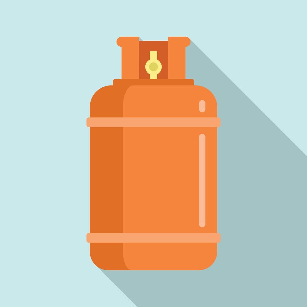 icono de botella de cilindro de gas, tipo plano vector