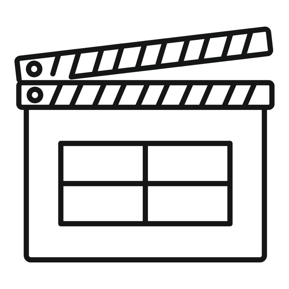 Clapper icon, outline style vector