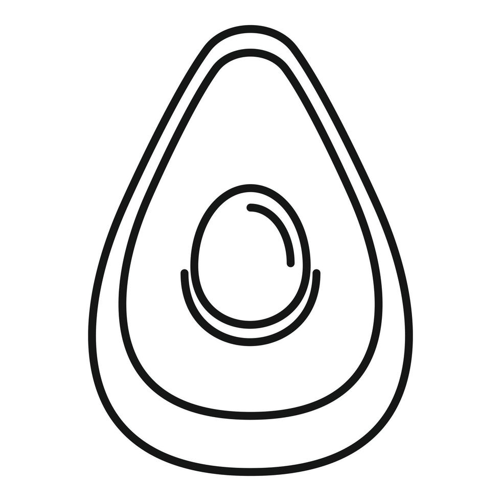 Half avocado icon, outline style vector