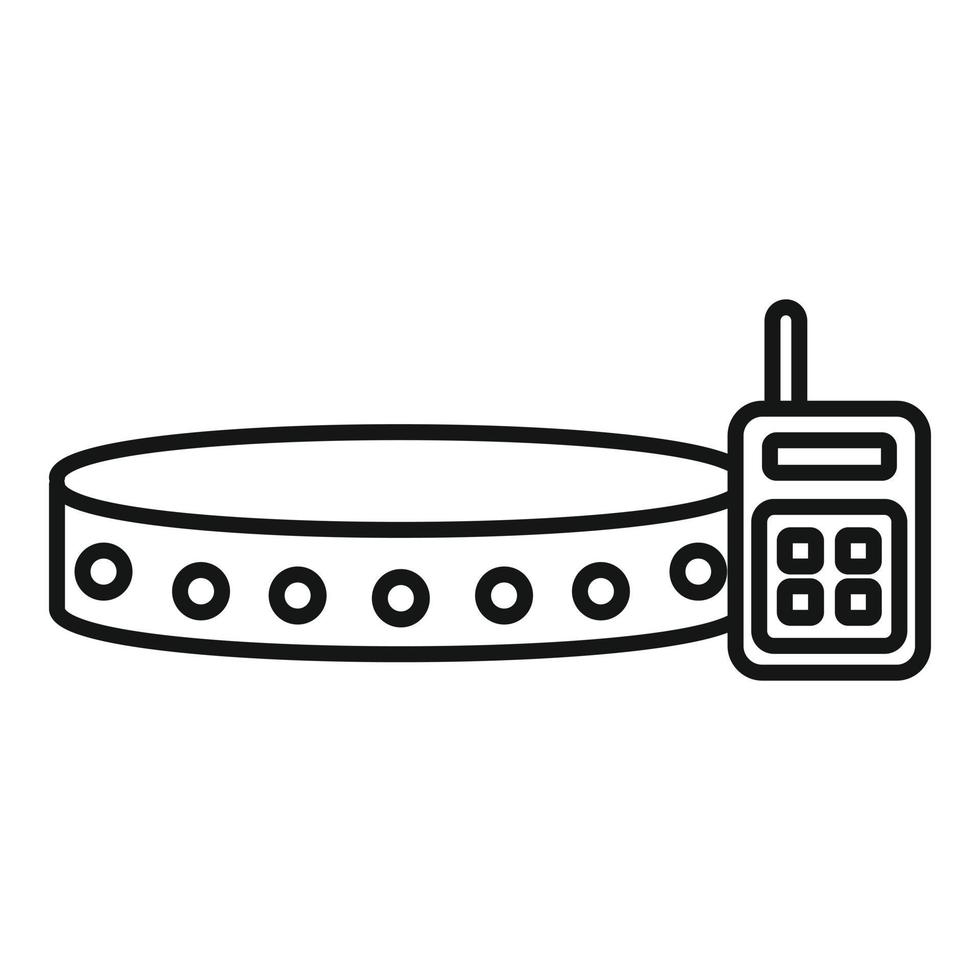 Dog gps belt icon, outline style vector