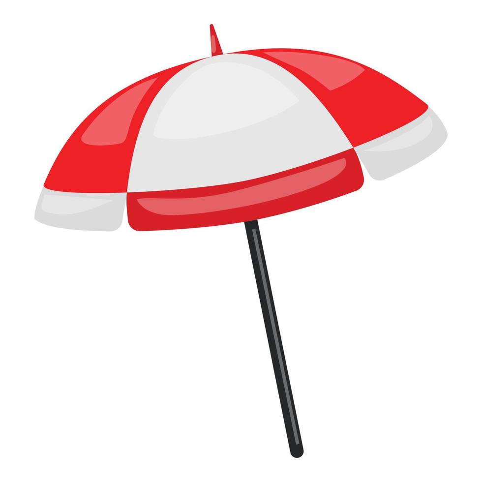 Beach umbrella icon, cartoon style vector