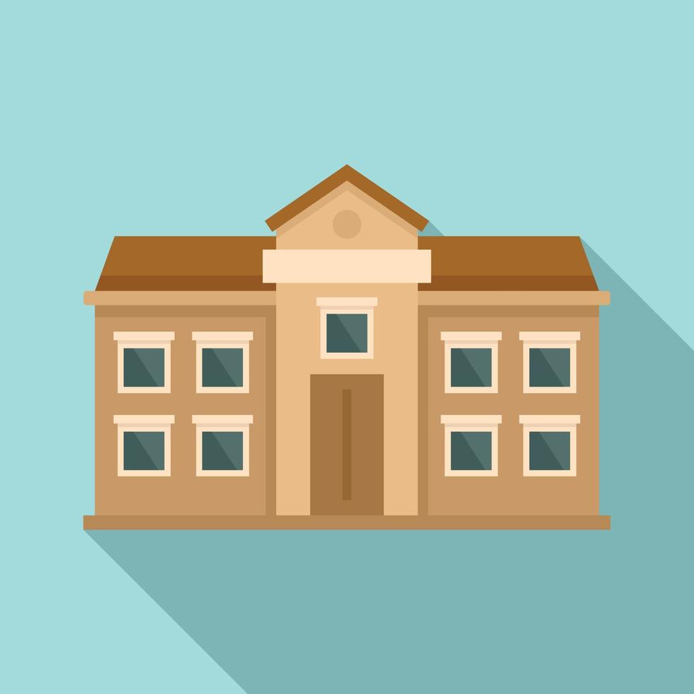 University campus icon, flat style vector