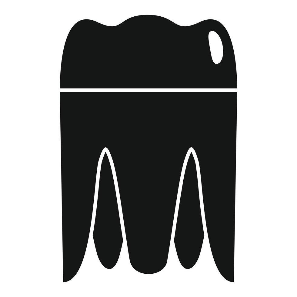 Metal tooth implant icon, simple style vector