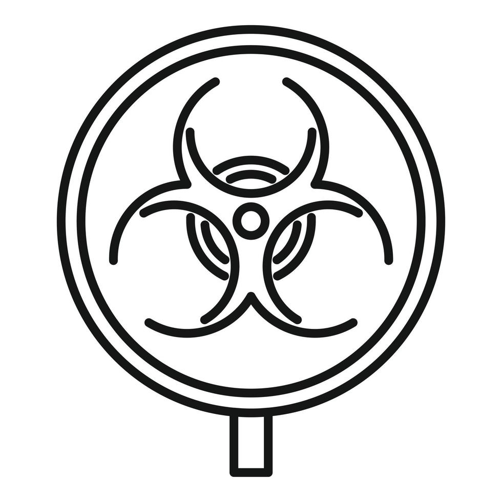 Biohazard sign icon, outline style vector